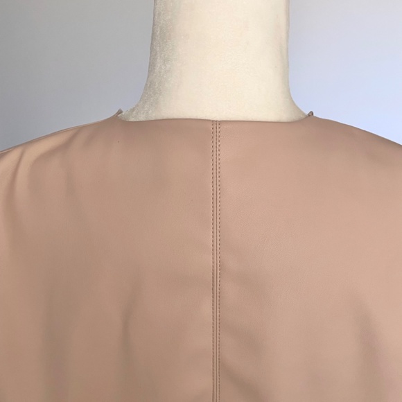 ** SOLD ** Brand New Bagatelle Blush Pink Faux Leather Drape Front Jacket. M - Picture 6 of 10
